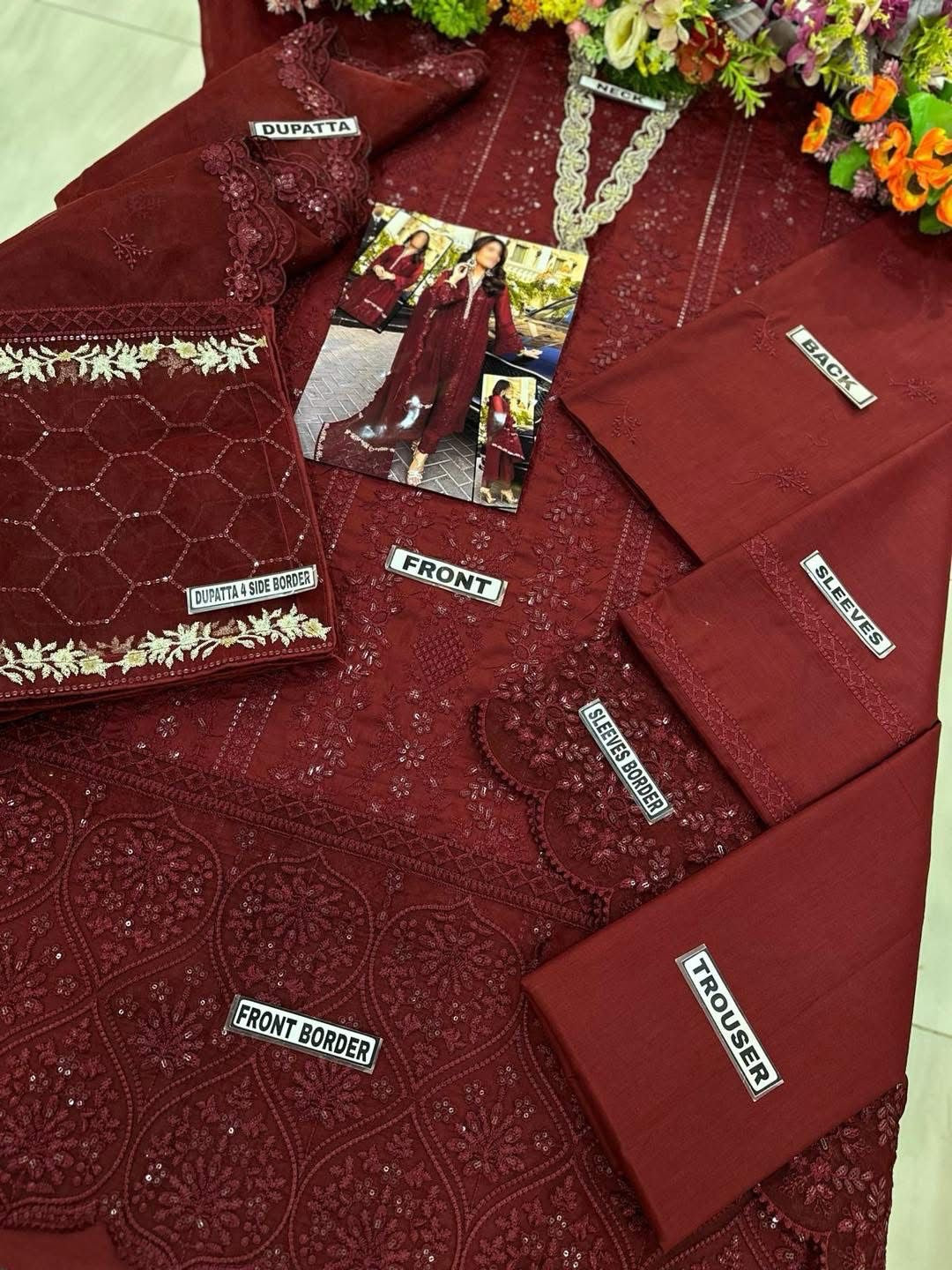 AZURE LAWN/ORGANZA PARTY WEAR KSSL-142