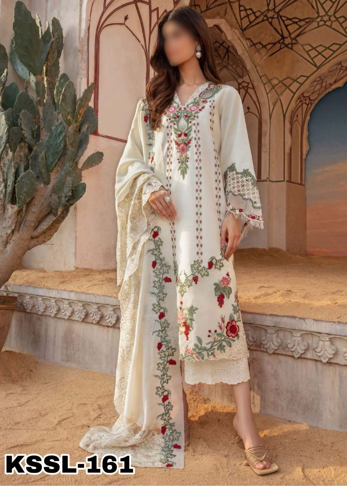 CRIMSON LAWN/CHIFFON PARTY WEAR KSSL-161