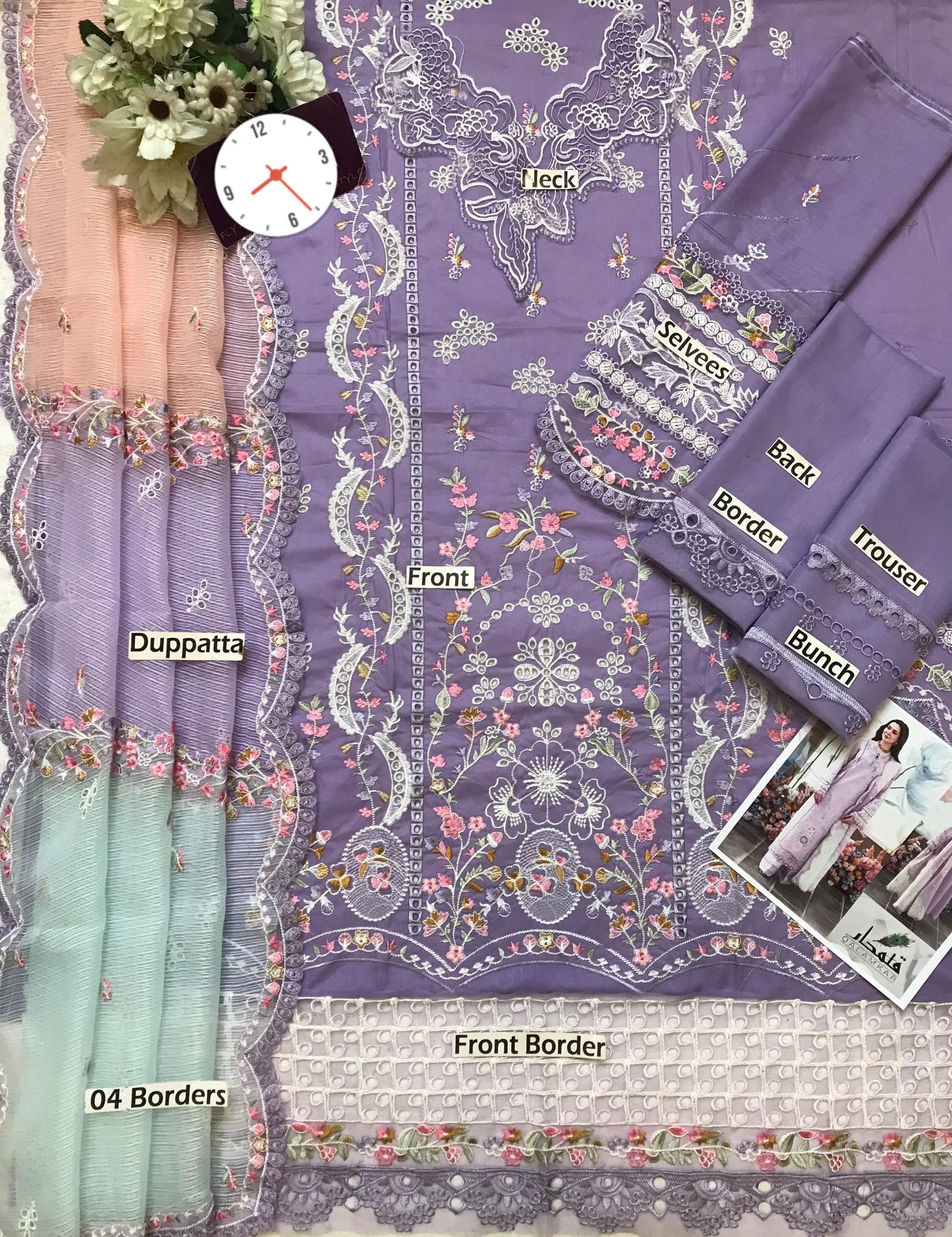 QALAMKAR LAWN/ORGANZA WEDDING WEAR hfv-4616