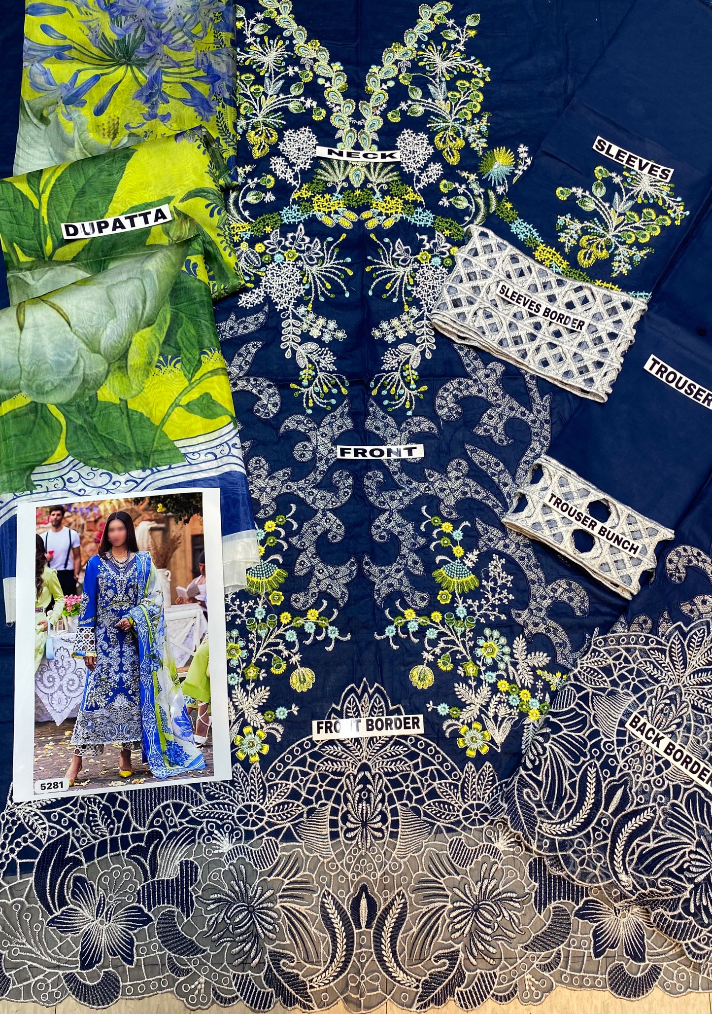 MUSHQ CHIKANKARI LAWN/DIGITAL SILK PARTY WEAR 5281
