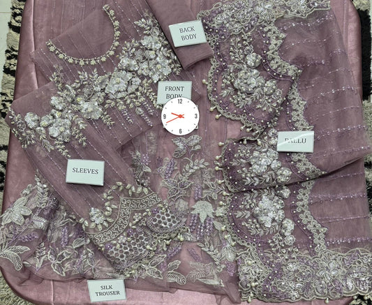 MARIA B NET SAAREE WEDDING WEAR hfv-4627