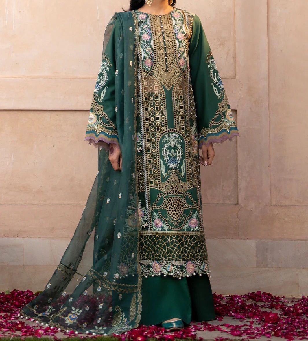 BIN ILYAS LAWN/COTTON NET WEDDING WEAR hfv-4607