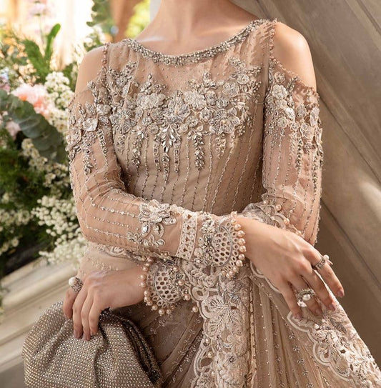 MARIA B NET SAAREE WEDDING WEAR hfv-4626