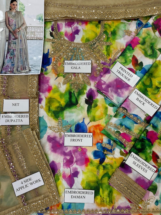 JAZMINE LAWN/NET PARTY WEAR hfv-4615