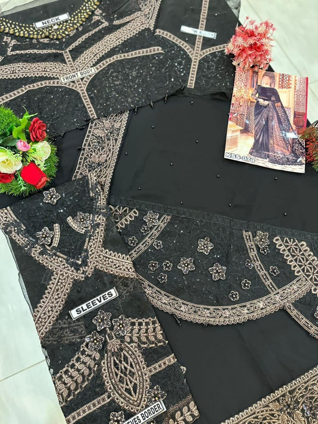 MARIA B CHIFFON SAREE WEDDING WEAR KSS-078