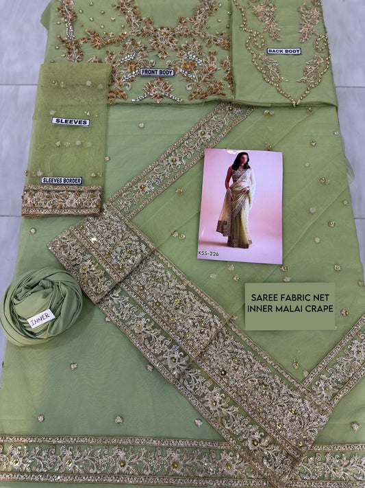 MARIA B NET SAAREE WEDDING WEAR KSS-226