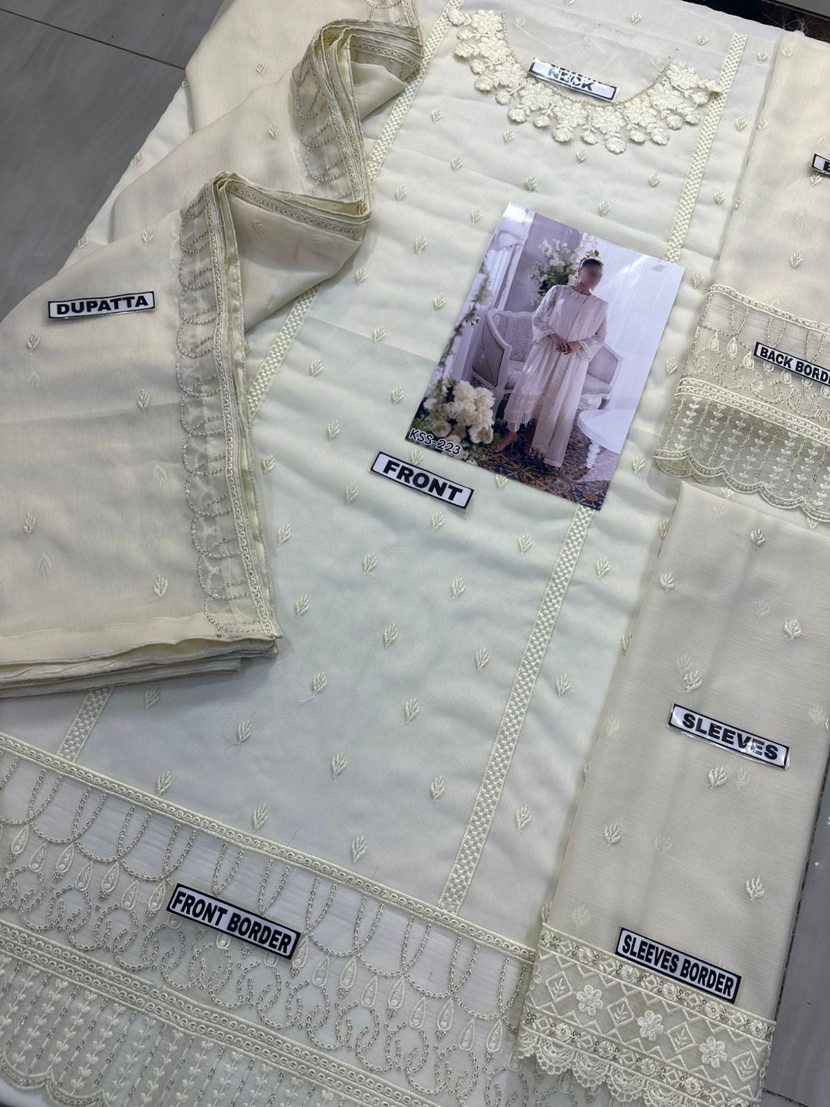 AZURE CHIFFON PARTY WEAR KSS-223