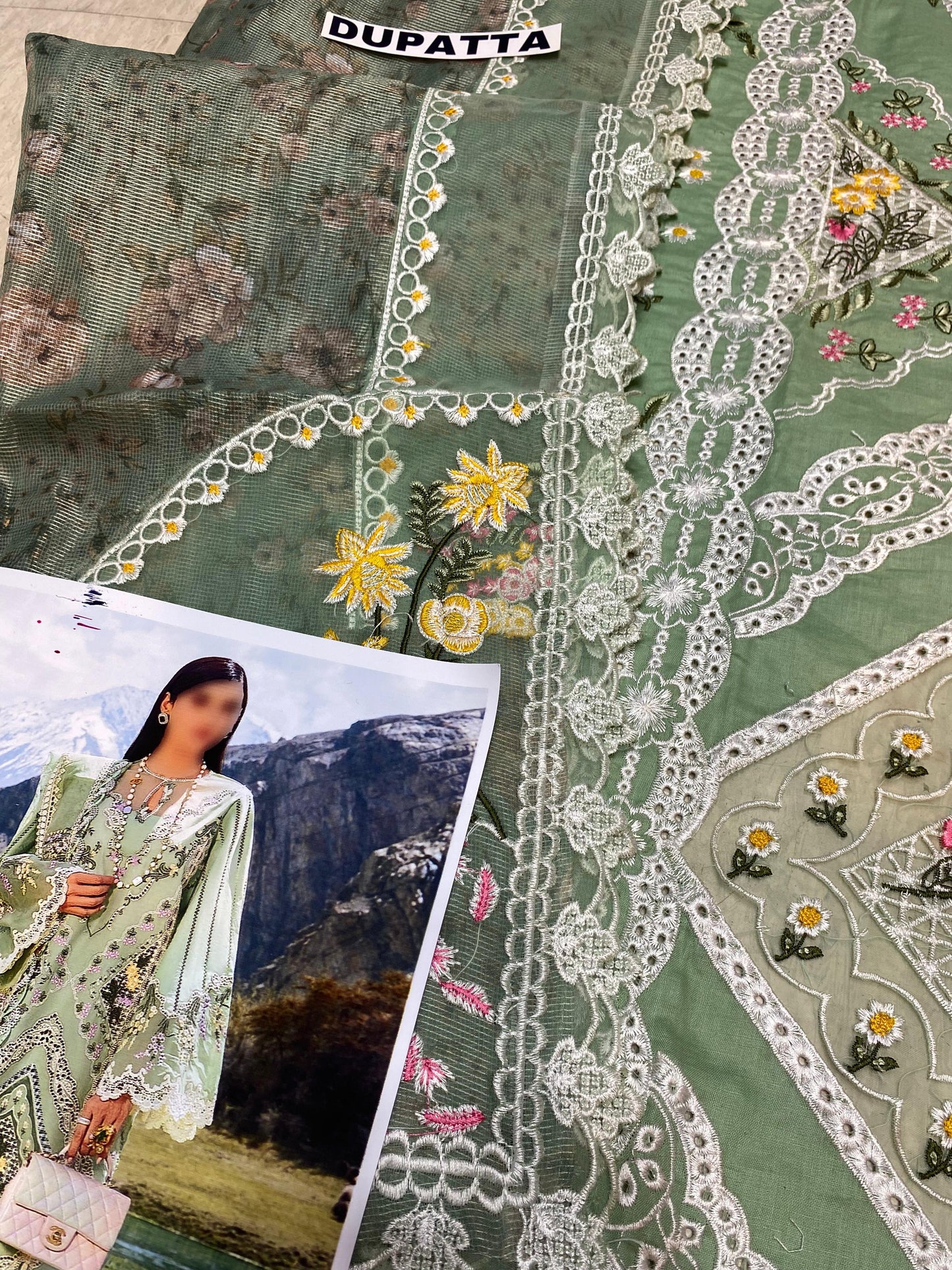 CRIMSON CHIKANKARI LAWN/COTTON NET PARTY WEAR 5278
