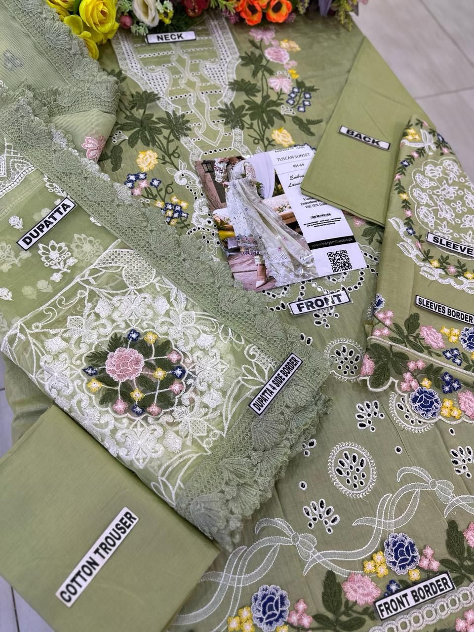 MARYAM HUSSAIN CHIKANKARI LAWN/COTTON NET PARTY WEAR KSSL-144