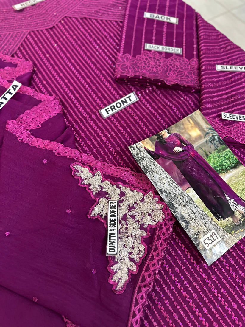 AZURE CHIFFON PARTY WEAR 5319