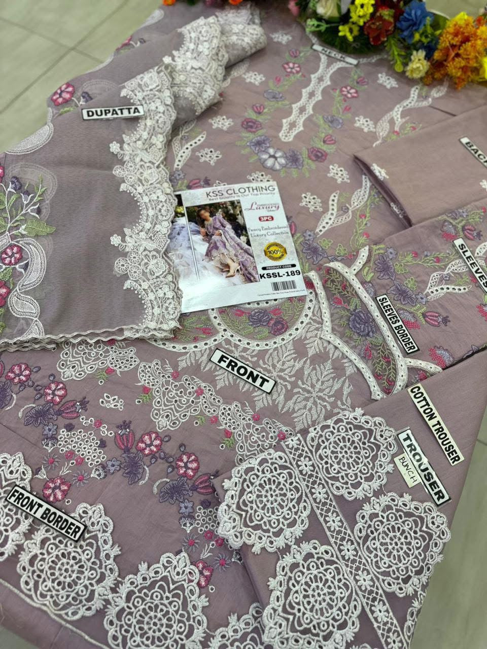 ELAF CHIKANKARI LAWN/COTTON NET KSSL-189