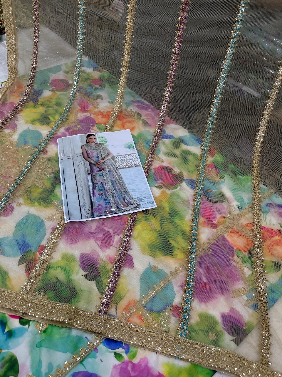 JAZMINE LAWN/NET PARTY WEAR hfv-4615