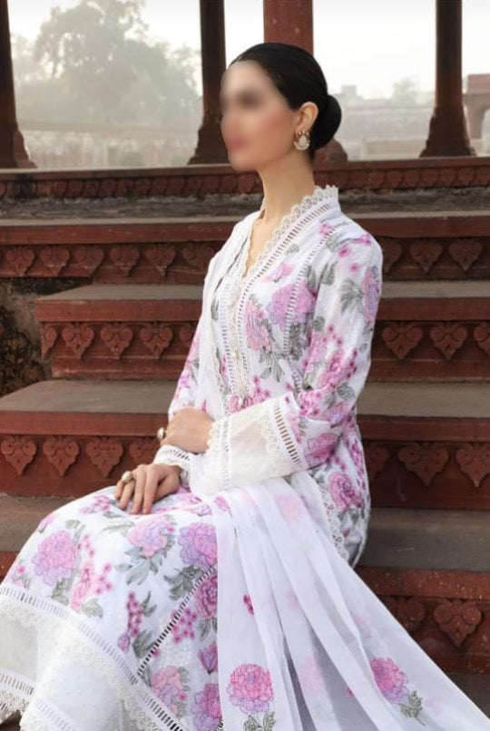 BAREEZE SUMMER LAWN WITH CHIFFON DUPATTA PARTY WEAR 2023 - H FASHION VILLAS