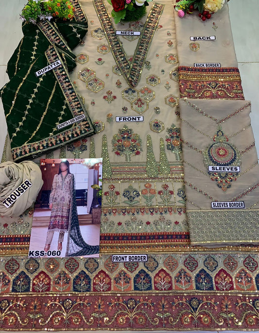 BAROQUE CHIFFON PARTY WEAR - H FASHION VILLAS
