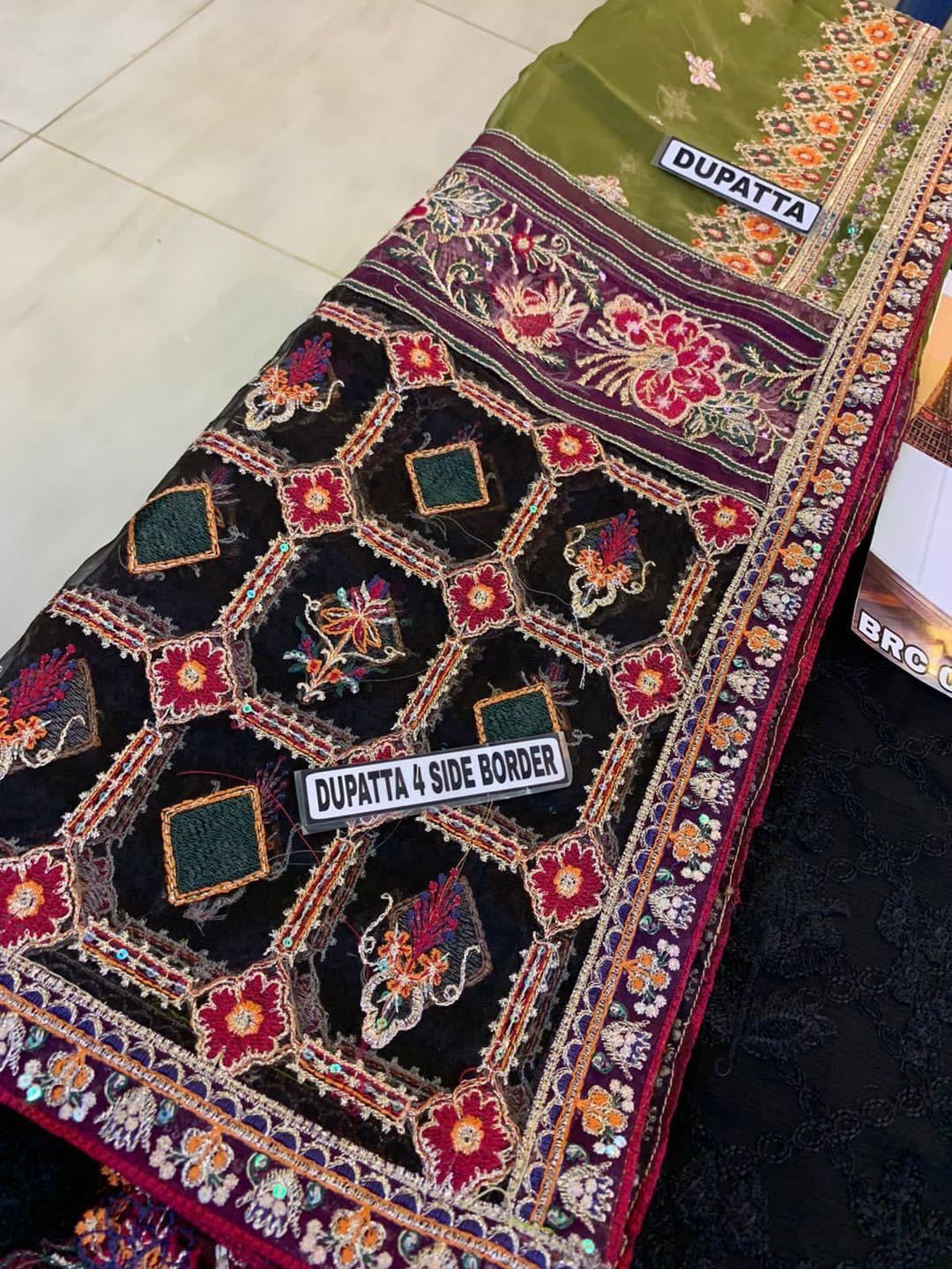 BAROQUE CHIFFON/ORGANZA PARTY WEAR - H FASHION VILLAS