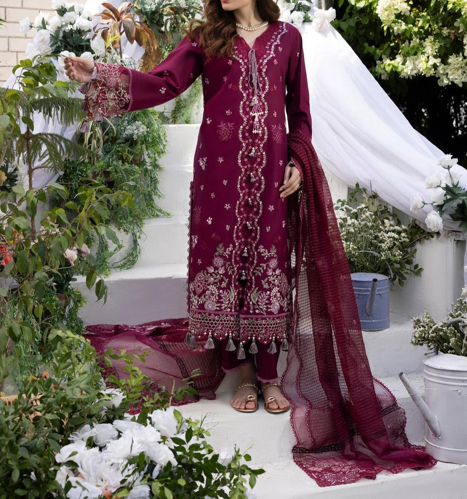 Noorey Chuikankari Lawn/Organza Wedding Wear 5508