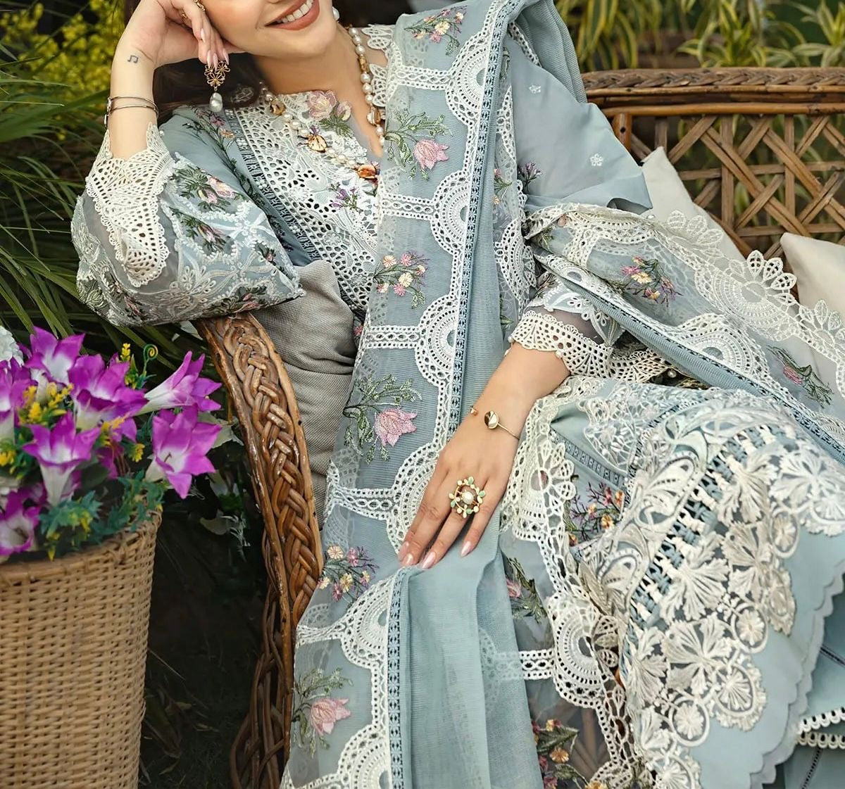 ELAF LAWN/KHAADI NET WEDDING WEAR 5288
