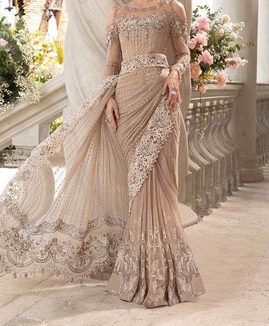 MARIA B NET SAAREE WEDDING WEAR hfv-4626