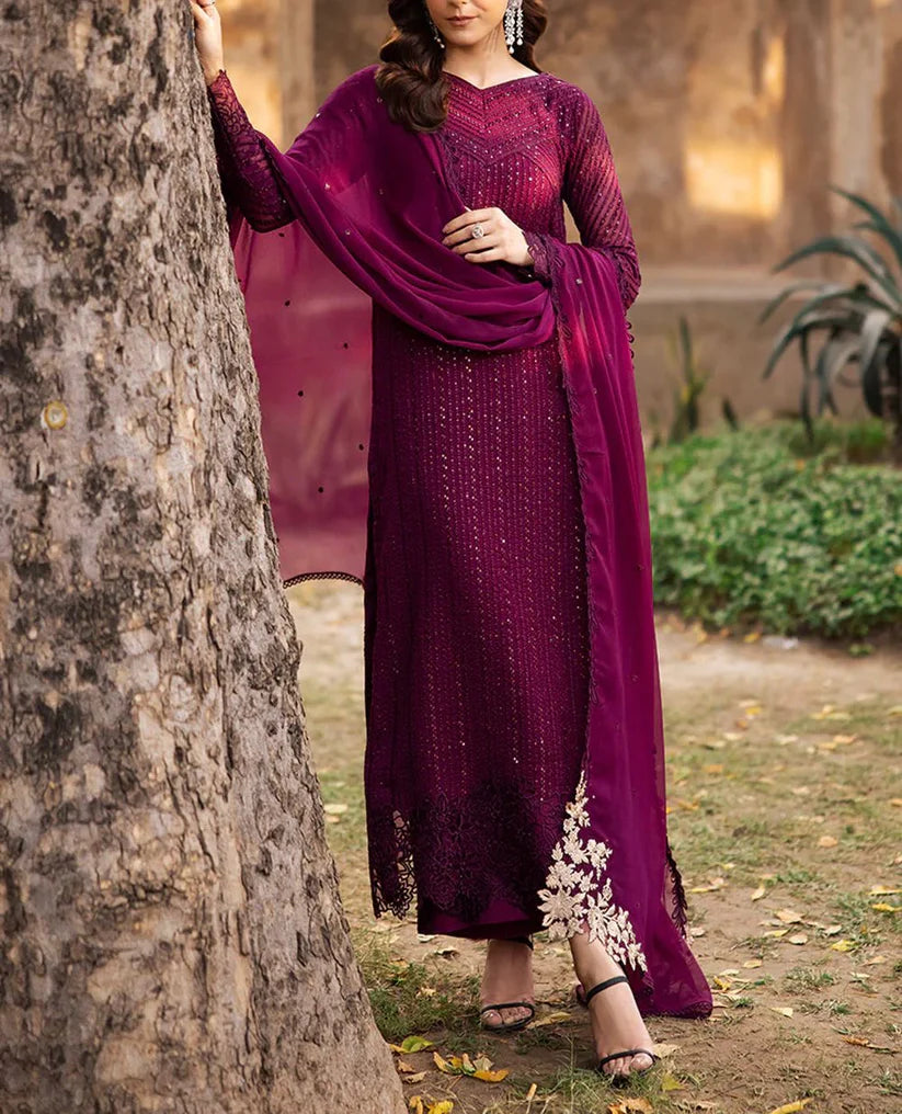 AZURE CHIFFON PARTY WEAR 5319