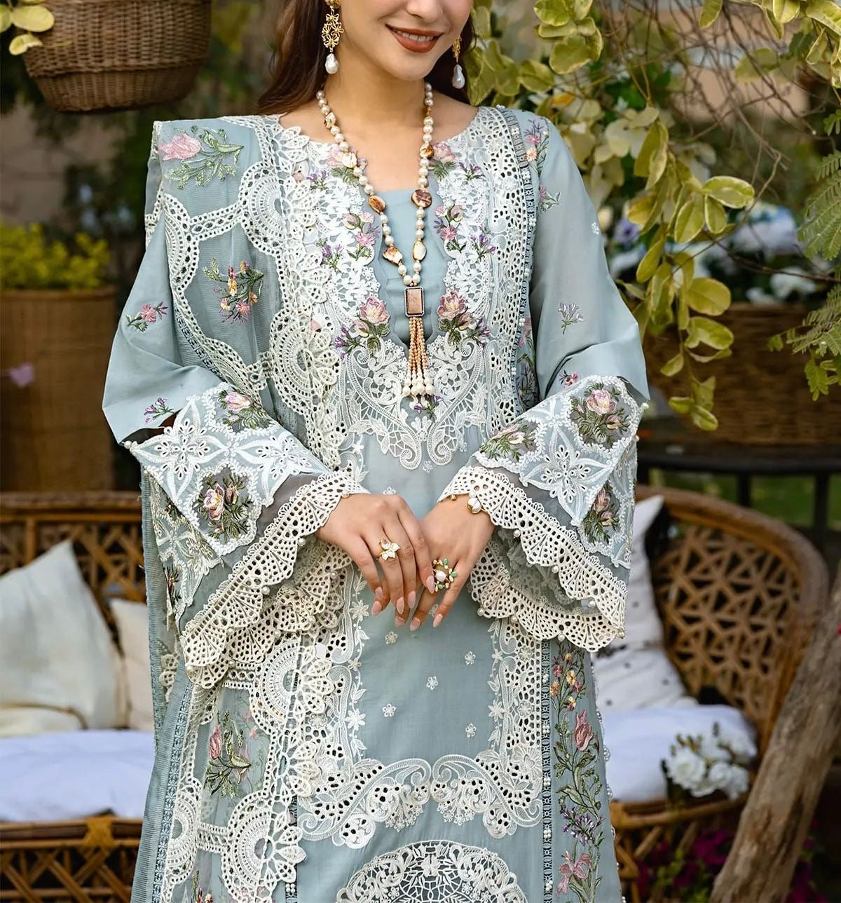 ELAF LAWN/KHAADI NET WEDDING WEAR 5288