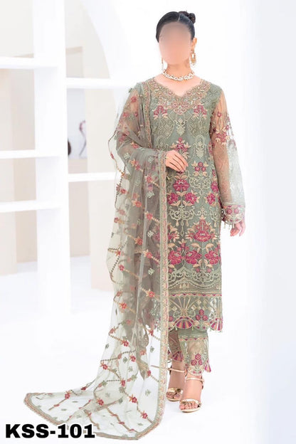 RAMSHA CHIFFON/NET PARTY WEAR KSS-101