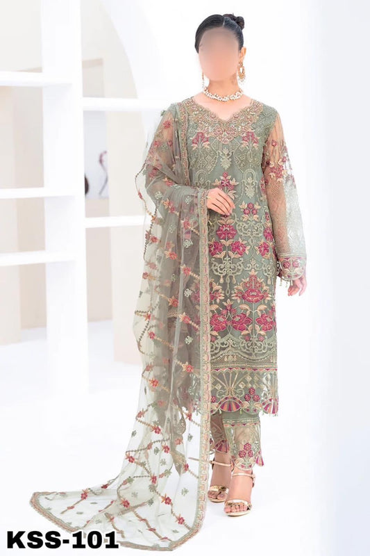 RAMSHA CHIFFON/NET PARTY WEAR KSS-101