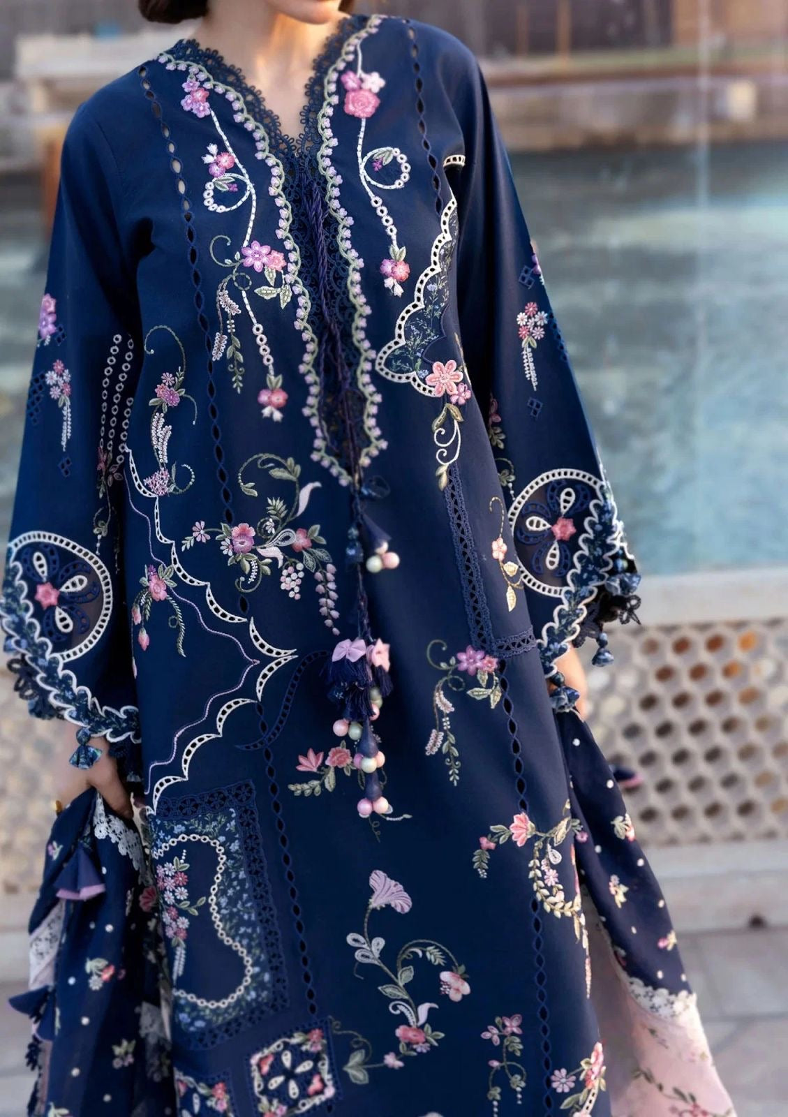 Crimson Lawn/Cotton Net Party Wear 5449