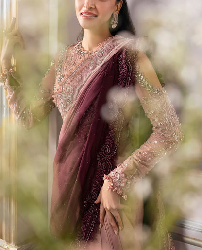 MARIA B NET SAAREE WEDDING WEAR 5328