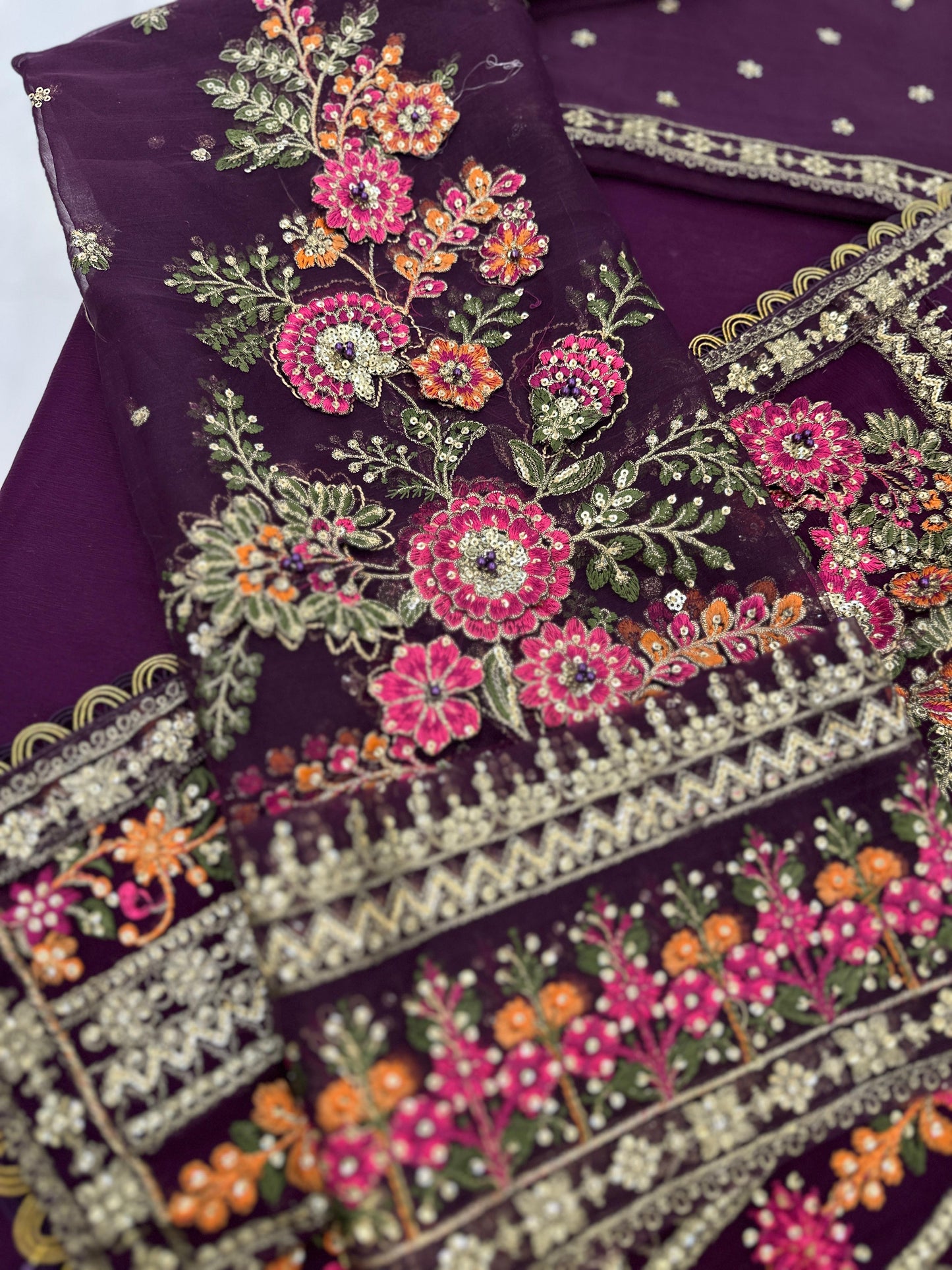 Maria B Chiffon Saaree Wedding Wear 5362