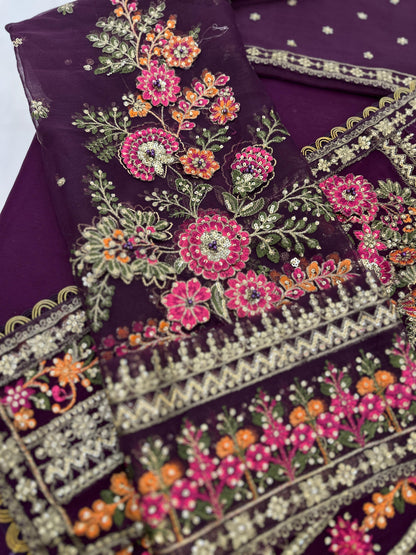 Maria B Chiffon Saaree Wedding Wear 5362