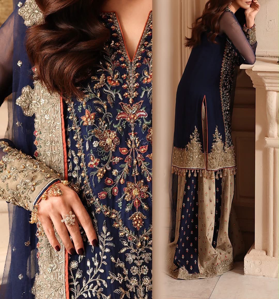 Charizma Chiffon Bridal Wear 5517