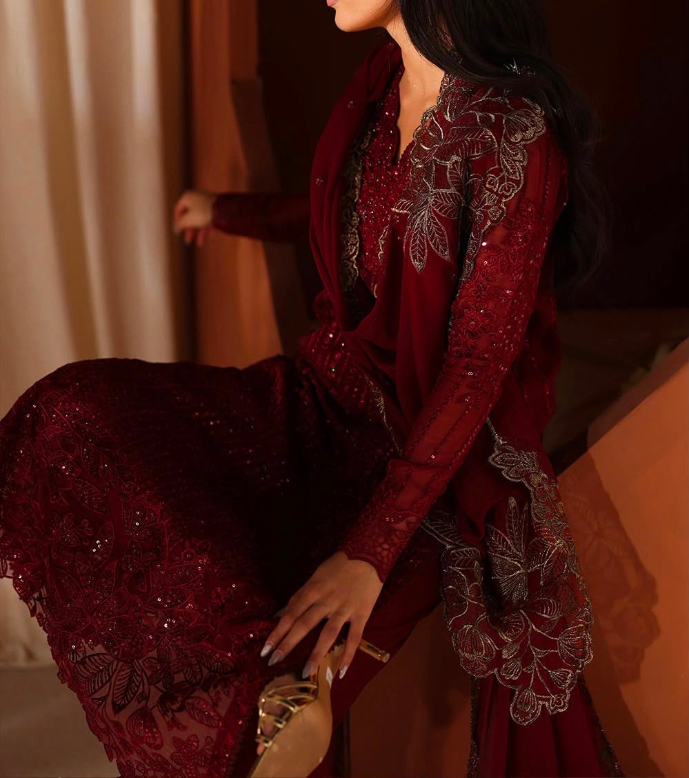 Azure Chiffon Party Wear 5495