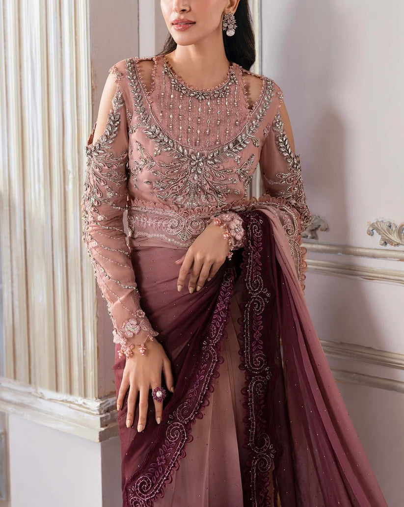 MARIA B NET SAAREE WEDDING WEAR 5328