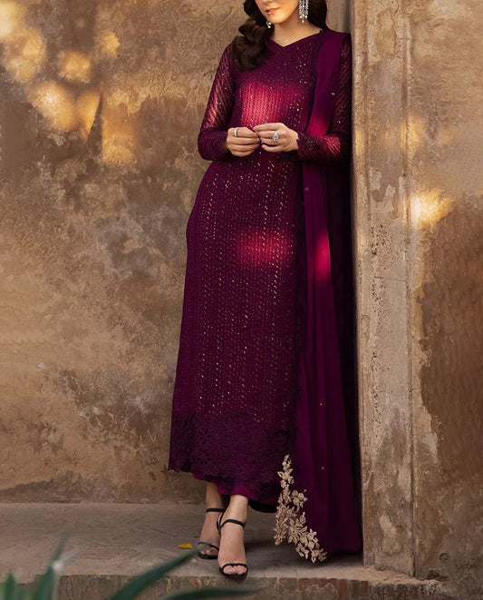 AZURE CHIFFON PARTY WEAR 5319