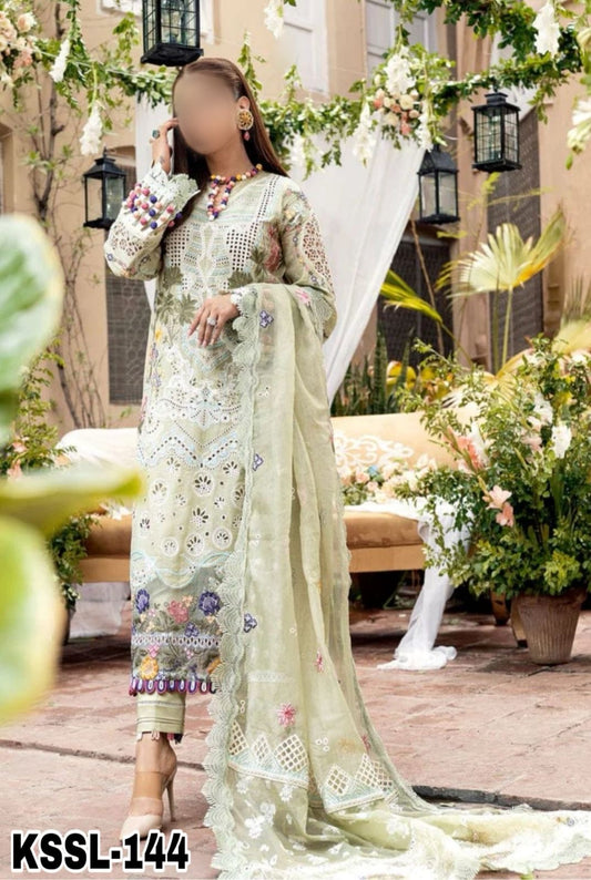 MARYAM HUSSAIN CHIKANKARI LAWN/COTTON NET PARTY WEAR KSSL-144