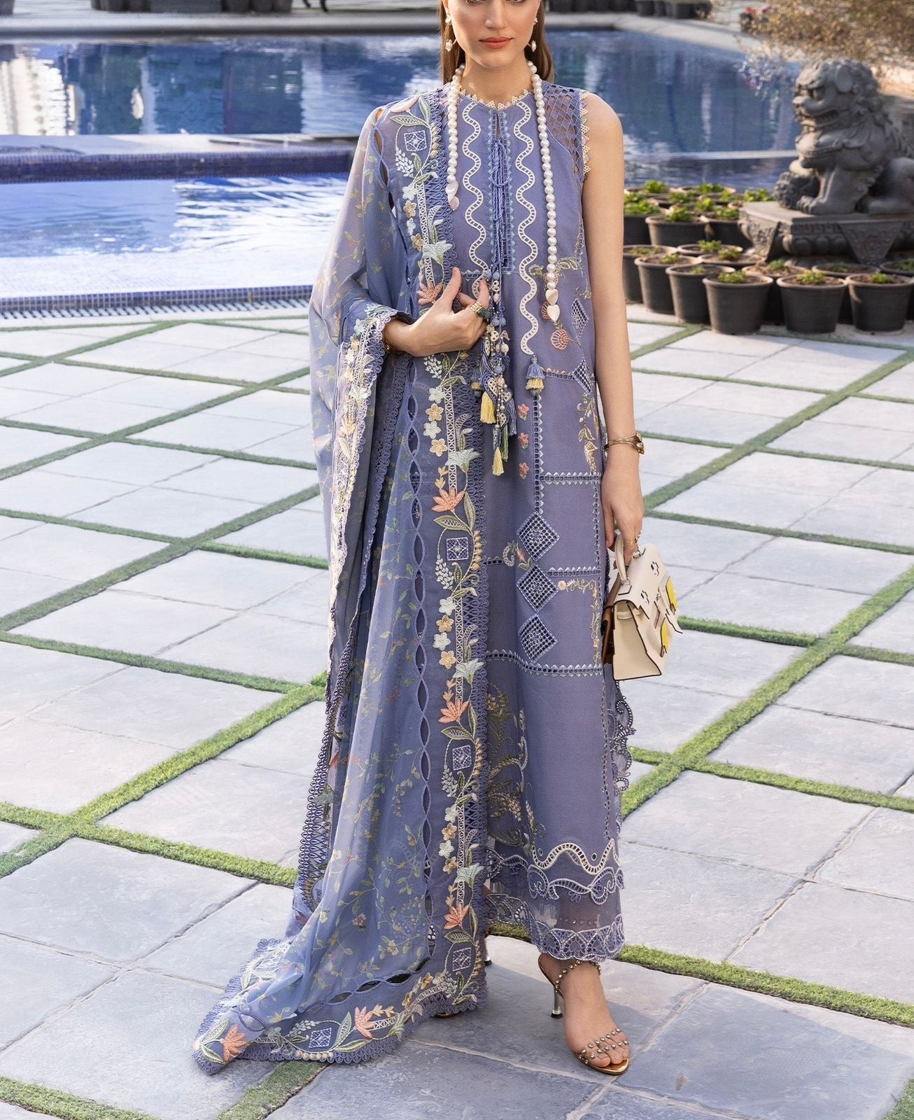 Crimson Lawn/Silk Wedding Wear 5446