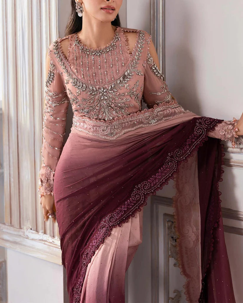 MARIA B NET SAAREE WEDDING WEAR 5328