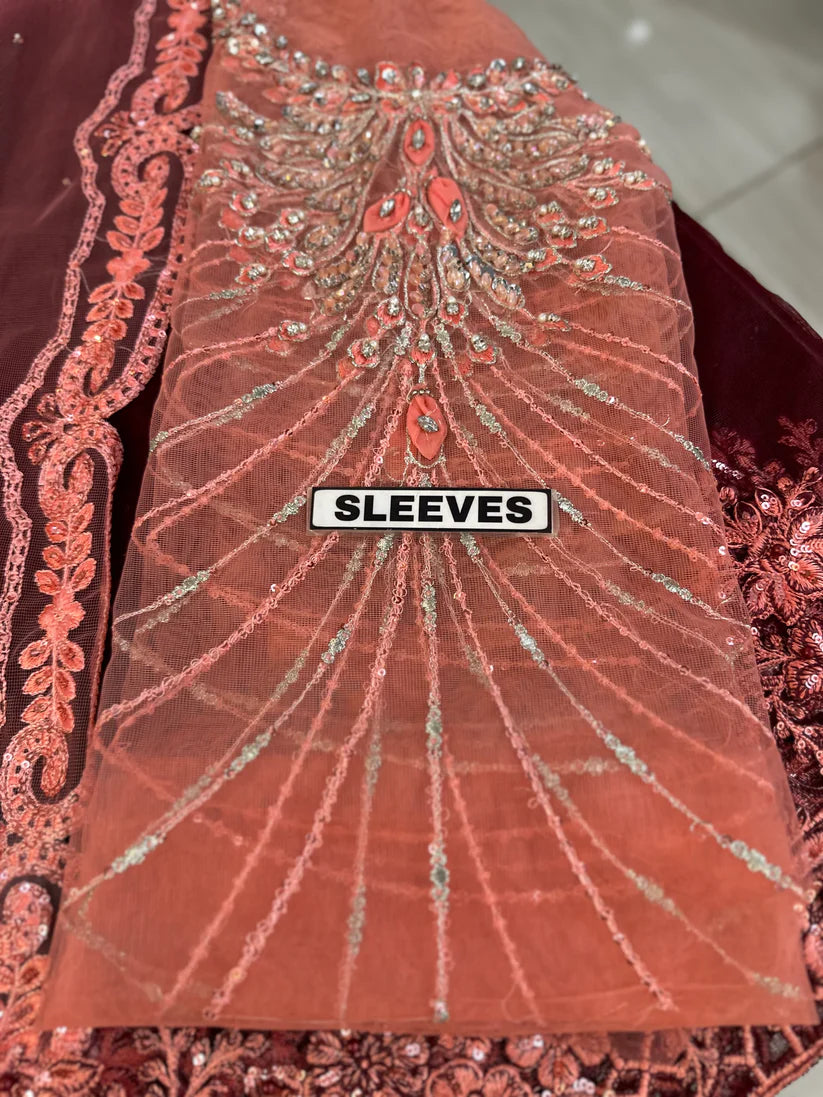 MARIA B NET SAAREE WEDDING WEAR 5328