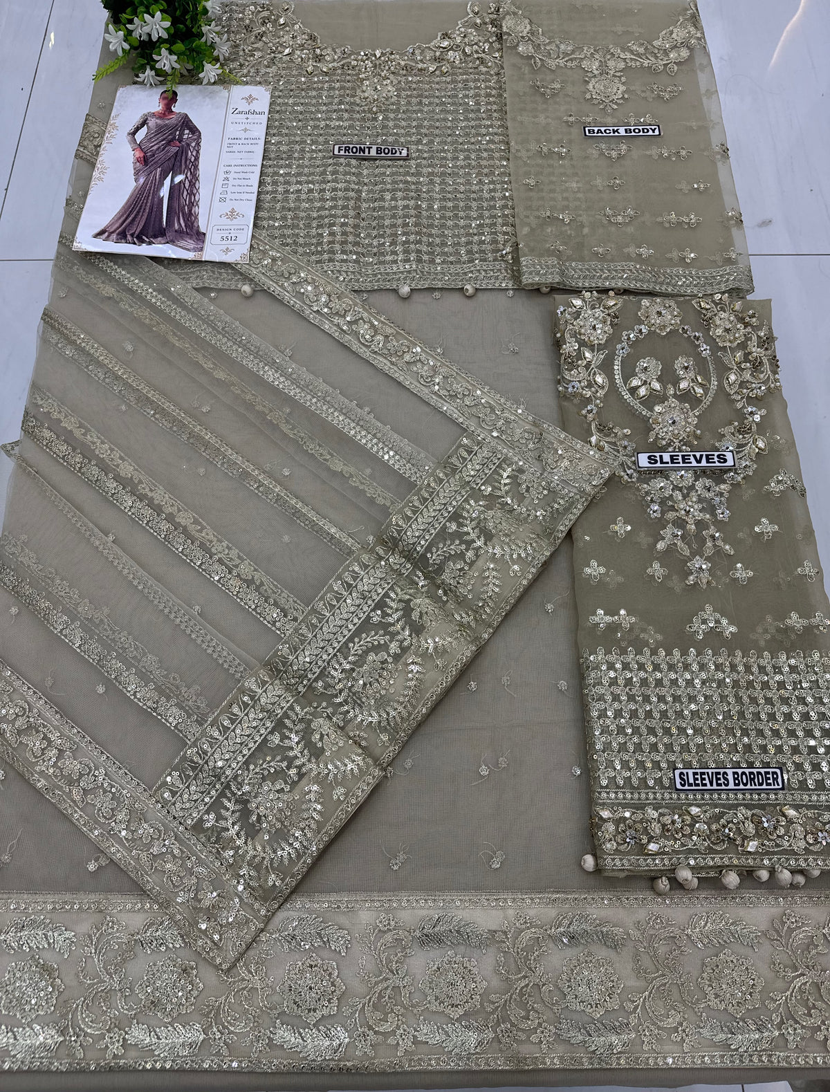 Maria B Net Saree Wedding Wear 5512