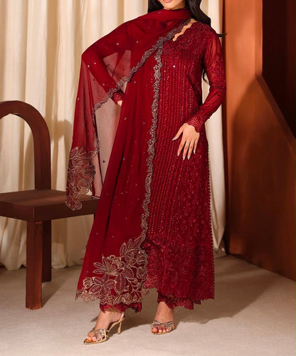 Azure Chiffon Party Wear 5495