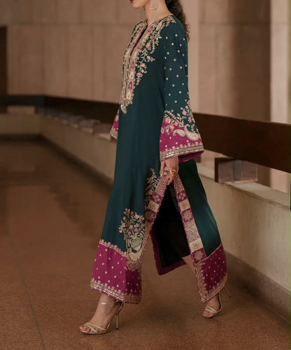 Ethnic Kaftan Shalmose Silk/Bamber Chiffon Wedding Wear 5515