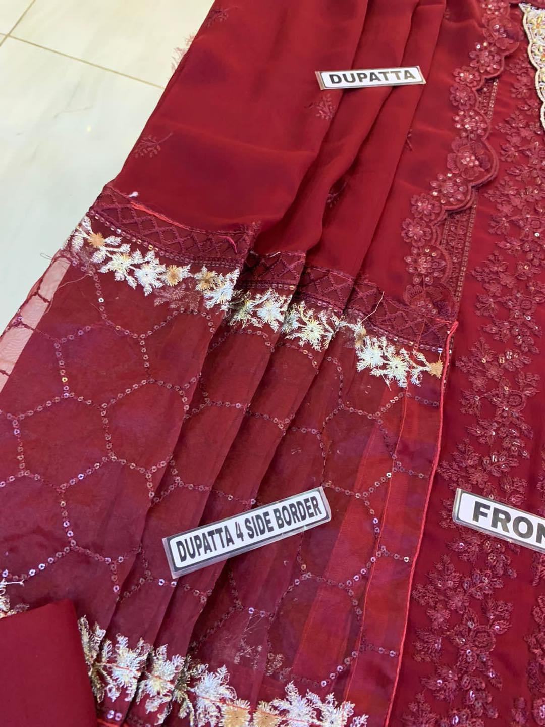 AZURE CHIFFON PARTY WEAR KSS-024-MAROON