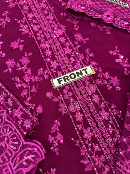 Azure Chiffon Party Wear 5522