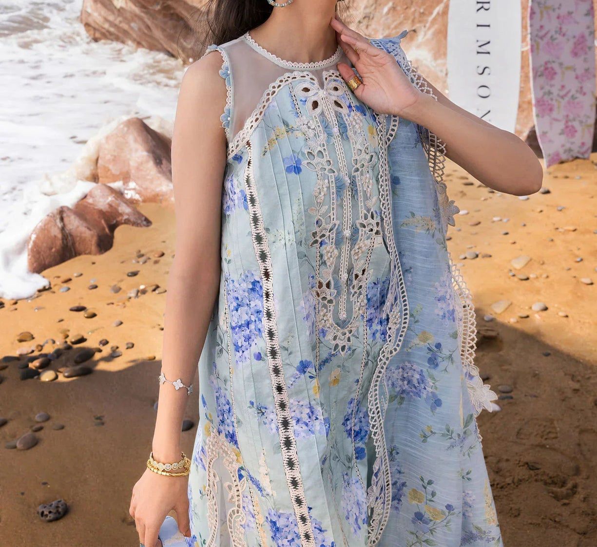 CRIMSON LAWN/CHIFFON PARTY WEAR hfv-4620