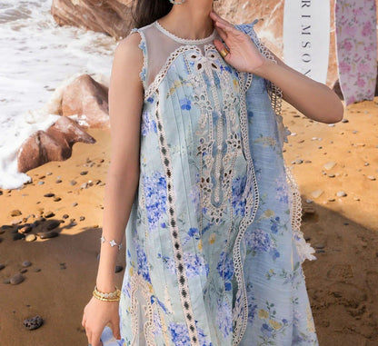 CRIMSON LAWN/CHIFFON PARTY WEAR hfv-4620