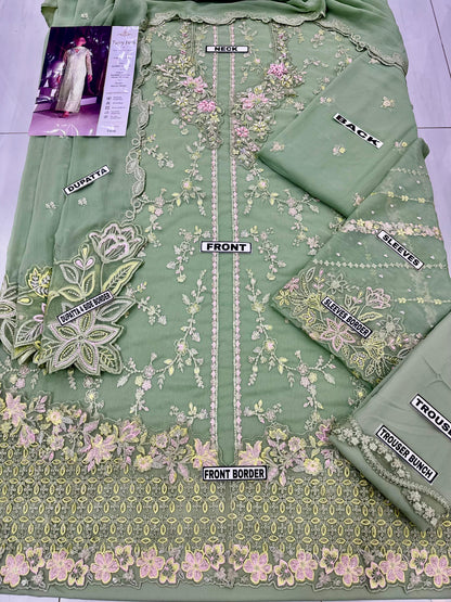 Azure Chiffon Party Wear 5496
