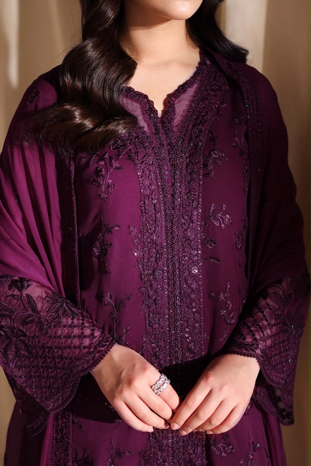 Azure Chiffon Party Wear 5522