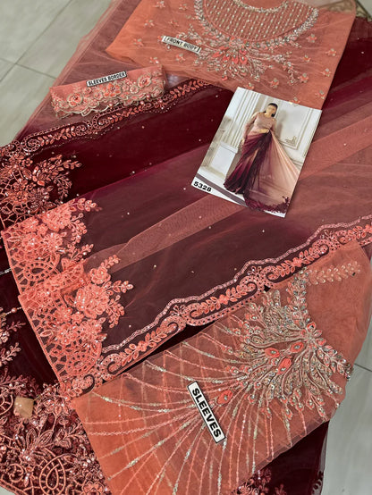 MARIA B NET SAAREE WEDDING WEAR 5328