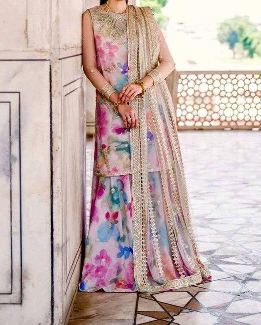 JAZMINE LAWN/NET PARTY WEAR hfv-4615