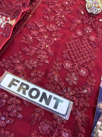 AZURE CHIFFON PARTY WEAR KSS-024-MAROON